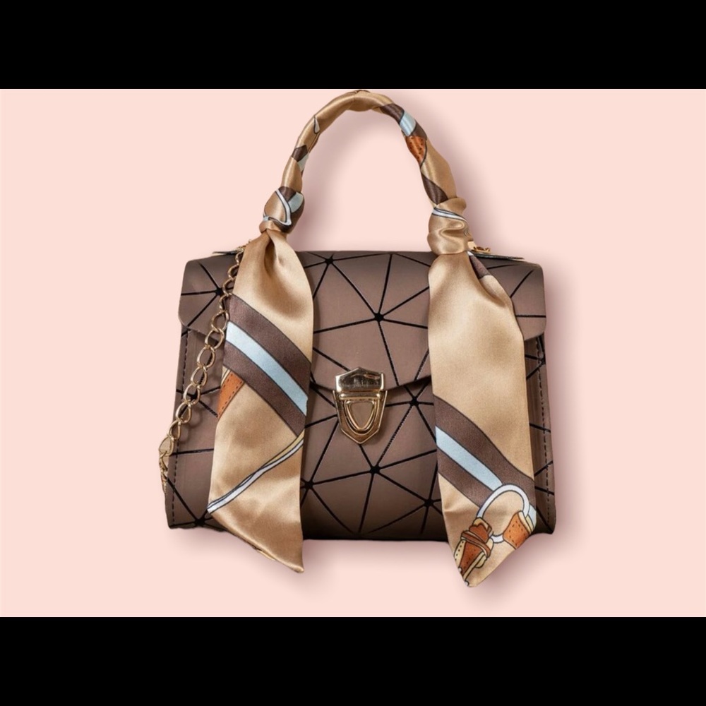 MINI Twilly scarf decor geo graphic flap satchel bag